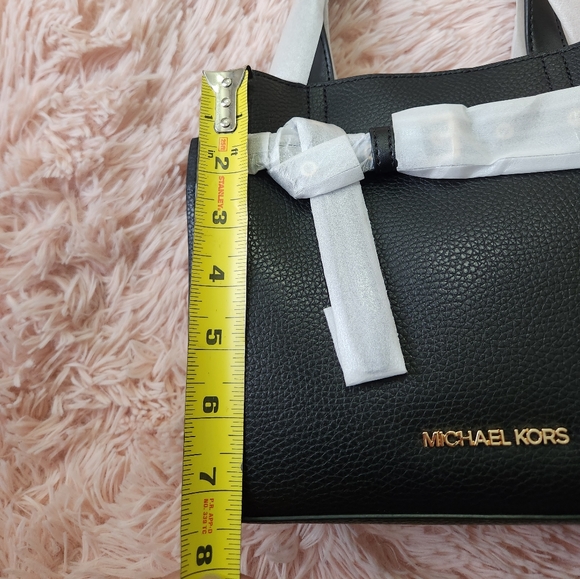 Michael Kors Emilia Small Pebbled Leather Satchel Black - Picture 8 of 8